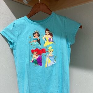 Disney Aqua Princess Short Sleeve Tee | Girls Size L | Magical & Cute